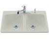 Kohler Brookfield K-5942-3-95 Ice Grey Self-Rimming Kitchen Sink with Three-Hole Faucet Drilling