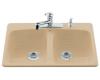 Kohler Brookfield K-5942-4-33 Mexican Sand Self-Rimming Kitchen Sink with Four-Hole Faucet Drilling