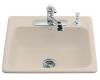 Kohler Mayfield K-5964-1-55 Innocent Blush Self-Rimming Kitchen Sink with Single-Hole Faucet Drilling