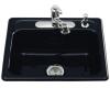 Kohler Mayfield K-5964-3-52 Navy Self-Rimming Kitchen Sink with Three-Hole Faucet Drilling