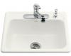 Kohler Mayfield K-5964-4-0 White Self-Rimming Kitchen Sink with Four-Hole Faucet Drilling