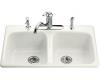 Kohler Brookfield K-5981-2-0 White Self-Rimming Kitchen Sink with Two-Hole Faucet Drilling