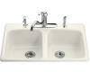 Kohler Brookfield K-5981-2-96 Biscuit Self-Rimming Kitchen Sink with Two-Hole Faucet Drilling