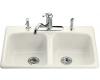 Kohler Brookfield K-5981-3-FF Sea Salt Self-Rimming Kitchen Sink with Three-Hole Faucet Drilling