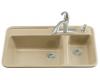 Kohler Galleon K-5982-4-33 Mexican Sand Self-Rimming Kitchen Sink with Four-Hole Faucet Drilling