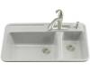 Kohler Galleon K-5982-4-95 Ice Grey Self-Rimming Kitchen Sink with Four-Hole Faucet Drilling