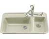 Kohler Galleon K-5982-4-G9 Sandbar Self-Rimming Kitchen Sink with Four-Hole Faucet Drilling