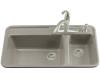 Kohler Galleon K-5982-4-K4 Cashmere Self-Rimming Kitchen Sink with Four-Hole Faucet Drilling