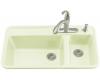 Kohler Galleon K-5982-4-NG Tea Green Self-Rimming Kitchen Sink with Four-Hole Faucet Drilling