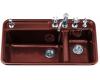 Kohler Galleon K-5982-4-R1 Roussillon Red Self-Rimming Kitchen Sink with Four-Hole Faucet Drilling
