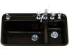 Kohler Galleon K-5982-5-KA Black 'n Tan Self-Rimming Kitchen Sink with Five-Hole Faucet Drilling