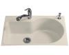 Kohler Entree K-5986-2-47 Almond Tile-In Kitchen Sink with Two-Hole Faucet Drilling