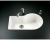 Kohler Entree K-5986-2U-0 White Undercounter Kitchen Sink with Two-Hole Oversized Faucet Drilling