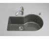 Kohler Entree K-5986-2U-58 Thunder Grey Undercounter Kitchen Sink with Two-Hole Oversized Faucet Drilling