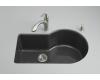 Kohler Entree K-5986-2U-7 Black Black Undercounter Kitchen Sink with Two-Hole Oversized Faucet Drilling