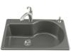 Kohler Entree K-5988-2-58 Thunder Grey Self-Rimming Kitchen Sink with Two-Hole Faucet Drilling