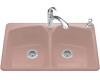 Kohler Tanager K-6491-1-45 Wild Rose Self-Rimming Kitchen Sink with Single-Hole Faucet Drilling