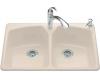 Kohler Tanager K-6491-1-55 Innocent Blush Self-Rimming Kitchen Sink with Single-Hole Faucet Drilling