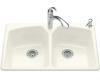 Kohler Tanager K-6491-2L-52 Navy Self-Rimming Kitchen Sink with Single-Hole Faucet Drilling and One Left Accessory Hole