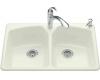 Kohler Tanager K-6491-2L-NG Tea Green Self-Rimming Kitchen Sink with Single-Hole Faucet Drilling and One Left Accessory Hole