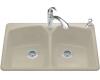 Kohler Tanager K-6491-3-G9 Sandbar Self-Rimming Kitchen Sink with Single-Hole Faucet Drilling and Two Accessory Holes