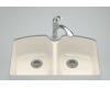 Kohler Tanager K-6491-3U-47 Almond Undercounter Kitchen Sink with Single-Hole Faucet and Two Accessory Holes Drillings & Install Kit