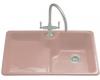 Kohler Carrizo K-6495-1-45 Wild Rose Self-Rimming Kitchen Sink with Single-Hole Faucet Drilling