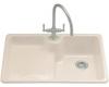 Kohler Carrizo K-6495-1-55 Innocent Blush Self-Rimming Kitchen Sink with Single-Hole Faucet Drilling