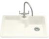 Kohler Carrizo K-6495-1-R1 Roussillon Red Self-Rimming Kitchen Sink with Single-Hole Faucet Drilling