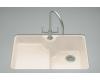 Kohler Carrizo K-6495-1U-55 Innocent Blush Undercounter Kitchen Sink with Single-Hole Faucet Drilling and Installation Kit