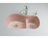 Kohler Iron/Tones K-6498-45 Wild Rose Smart Divide Offset Kitchen Sink