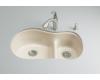 Kohler Iron/Tones K-6498-47 Almond Smart Divide Offset Kitchen Sink