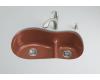 Kohler Iron/Tones K-6498-R1 Roussillon Red Smart Divide Offset Kitchen Sink