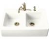 Kohler Hawthorne K-6534-3-0 White Tile-In Kitchen Sink with Three-Hole Faucet Drilling and Apron-Front
