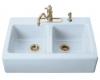 Kohler Hawthorne K-6534-3-6 Skylight Tile-In Kitchen Sink with Three-Hole Faucet Drilling and Apron-Front