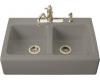 Kohler Hawthorne K-6534-3-K4 Cashmere Tile-In Kitchen Sink with Three-Hole Faucet Drilling and Apron-Front