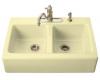 Kohler Hawthorne K-6534-3-Y2 Sunlight Tile-In Kitchen Sink with Three-Hole Faucet Drilling and Apron-Front