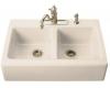 Kohler Hawthorne K-6534-4-55 Innocent Blush Tile-In Kitchen Sink with Four-Hole Faucet Drilling and Apron-Front