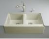 Kohler Hawthorne K-6534-4U-G9 Sandbar Undercounter Kitchen Sink with Four-Hole Oversized Centers and Apron-Front