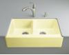 Kohler Hawthorne K-6534-4U-Y2 Sunlight Undercounter Kitchen Sink with Four-Hole Oversized Centers and Apron-Front