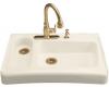 Kohler Assure K-6536-3-47 Almond Barrier-Free Tile-In/Undercounter Kitchen Sink with Three-Hole Faucet Drilling