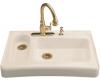 Kohler Assure K-6536-3-55 Innocent Blush Barrier-Free Tile-In/Undercounter Kitchen Sink with Three-Hole Faucet Drilling