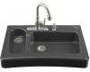 Kohler Assure K-6536-3-7 Black Black Barrier-Free Tile-In/Undercounter Kitchen Sink with Three-Hole Faucet Drilling