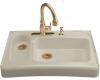 Kohler Assure K-6536-3-G9 Sandbar Barrier-Free Tile-In/Undercounter Kitchen Sink with Three-Hole Faucet Drilling