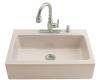 Kohler Dickinson K-6546-3-55 Innocent Blush Tile-In Kitchen Sink with Three-Hole Faucet Drilling and Apron-Front