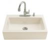 Kohler Dickinson K-6546-3-96 Biscuit Tile-In Kitchen Sink with Three-Hole Faucet Drilling and Apron-Front