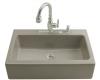 Kohler Dickinson K-6546-3-K4 Cashmere Tile-In Kitchen Sink with Three-Hole Faucet Drilling and Apron-Front