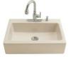 Kohler Dickinson K-6546-4-47 Almond Tile-In Kitchen Sink with Four-Hole Faucet Drilling and Apron-Front