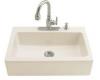 Kohler Dickinson K-6546-4-96 Biscuit Tile-In Kitchen Sink with Four-Hole Faucet Drilling and Apron-Front