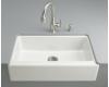 Kohler Dickinson K-6546-4U-0 White Undercounter Kitchen Sink with Four-Hole Oversized Centers and Apron-Front